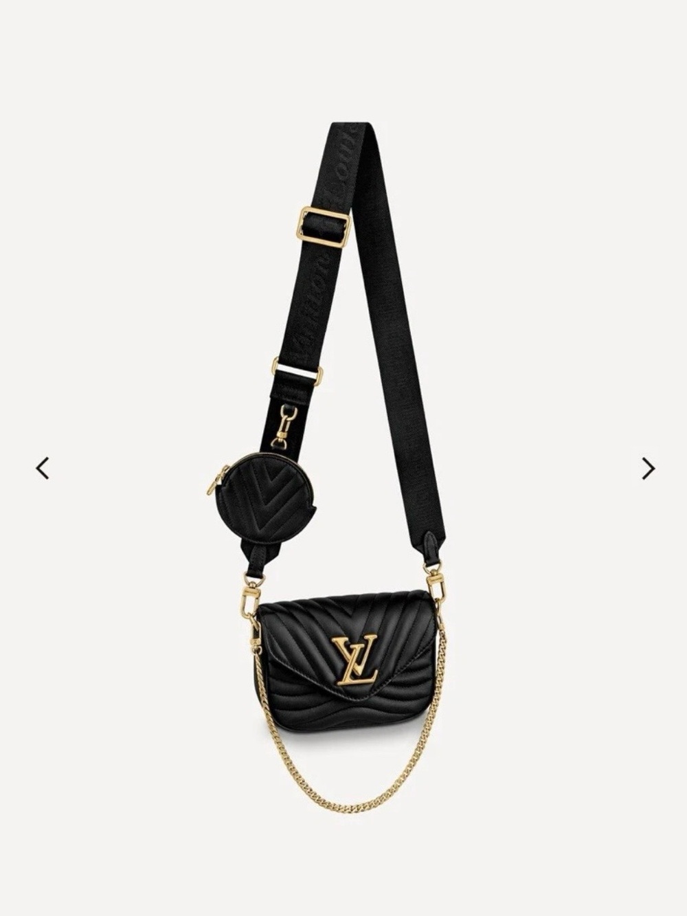 Louis Vuitton Black Quilted Leather Crossbody with Gold Hardware and Coin Pouch
